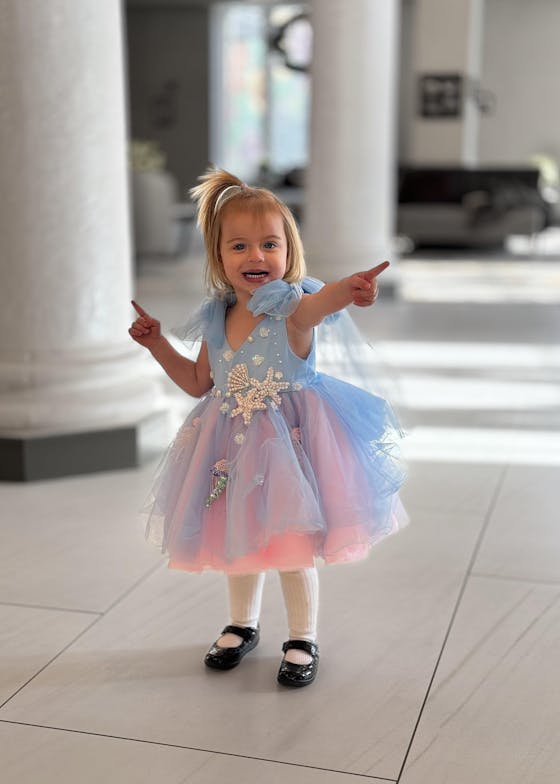 Luxury Sky Blue Baby Flower Girl Dresses Beaded Arab Pearls J072