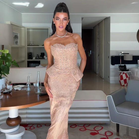 Silver Grey Crystal Evening Dress, Off-Shoulder Cape Gown SS558