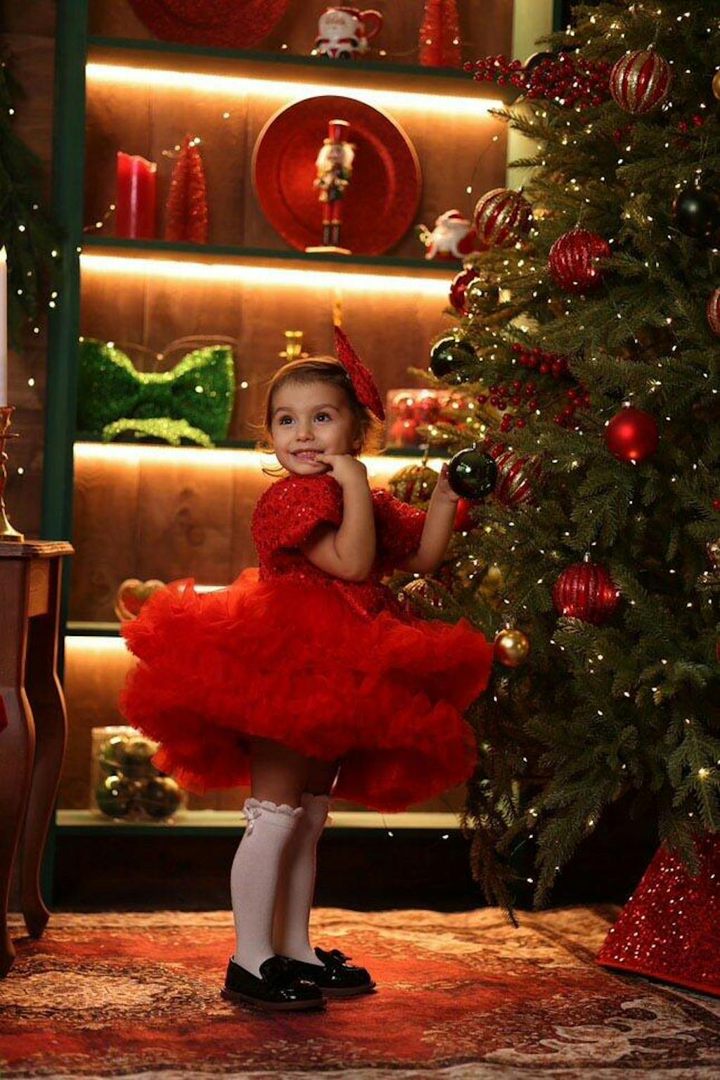 Sequins Lilac Knee Length Princess Flower Girl Dress J286