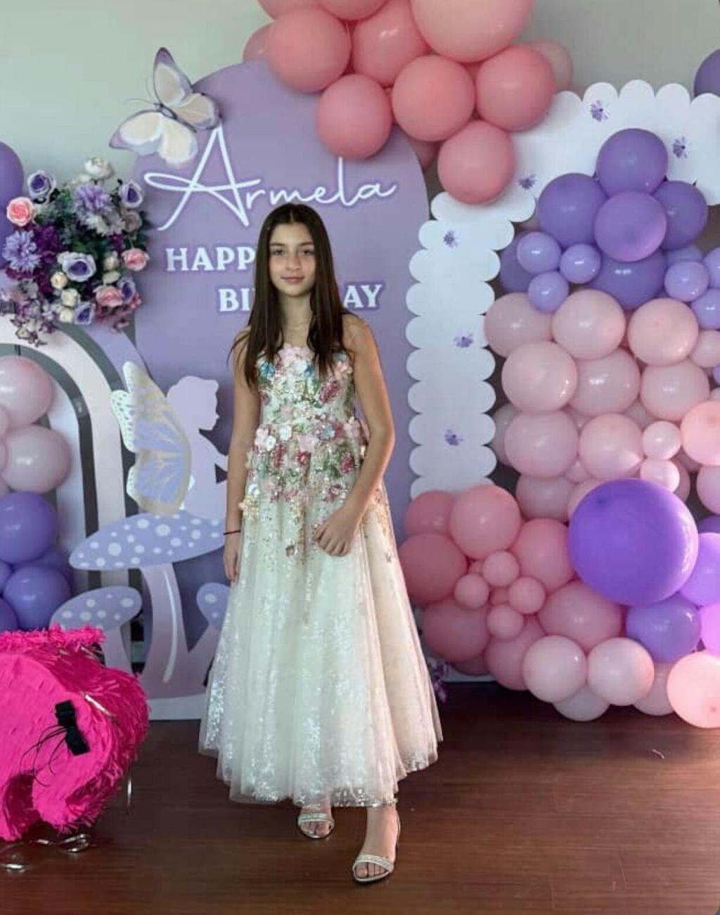 Luxury Floral Flower Girl Dress for Kids Wedding Pageant Party J292A