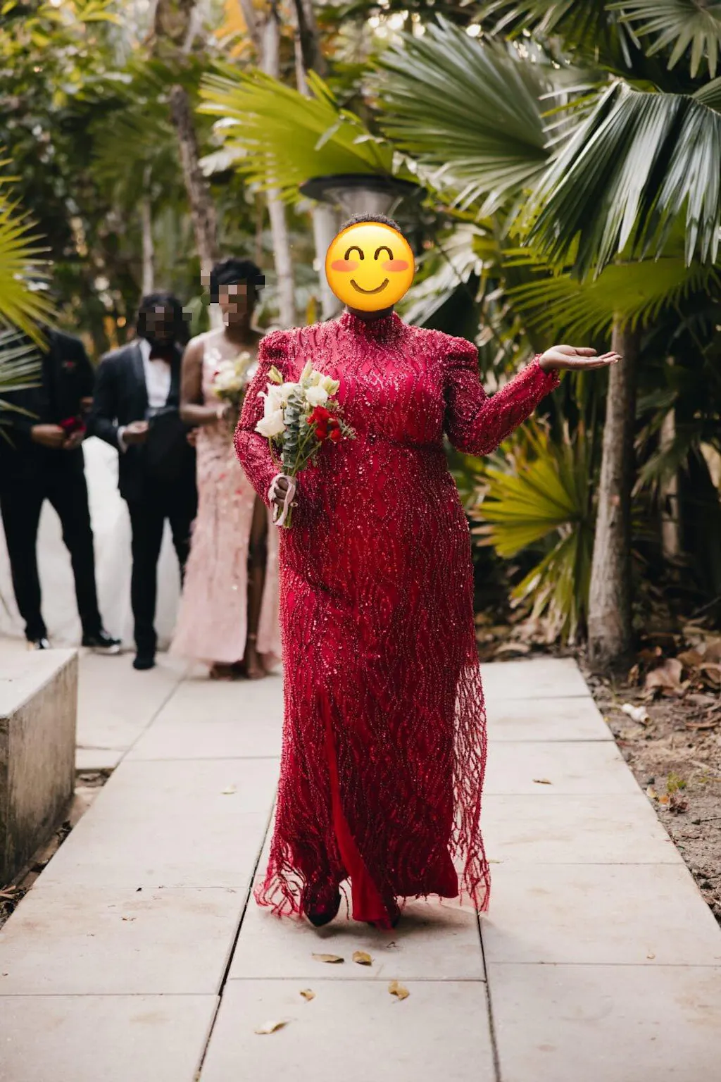 Luxury Blush Pink Crystal Embellished Two-Piece Evening Dress SS518