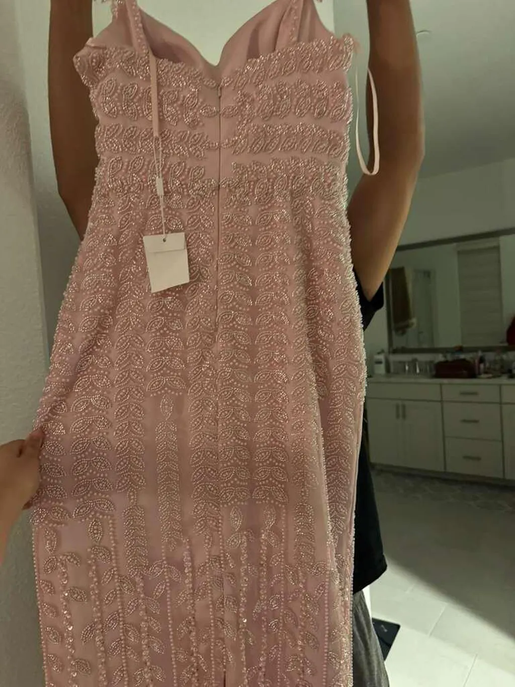 Luxury Pink Cream Evening Dress Formal Party Gowns SS712