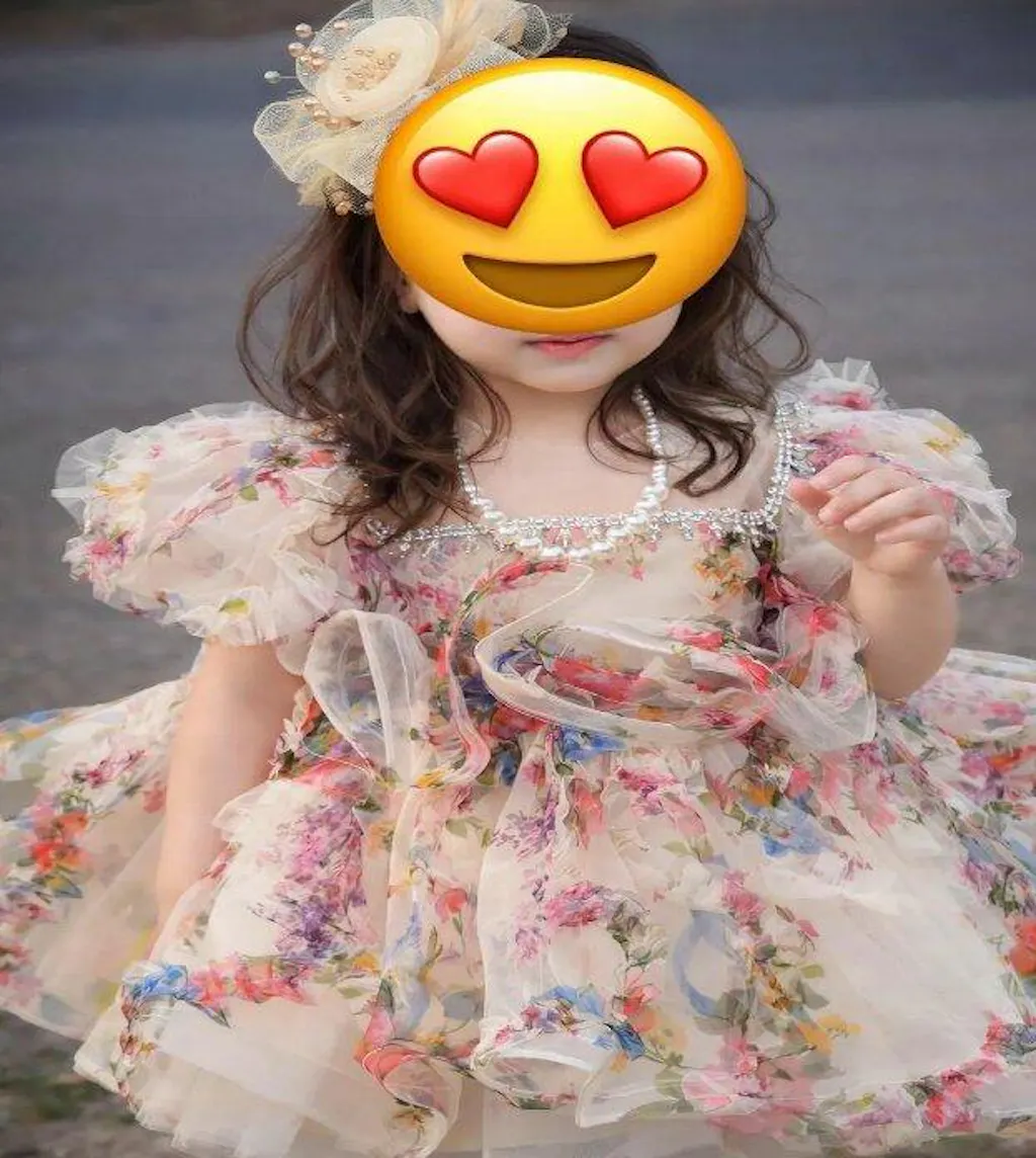 Floral Girl Princess Dress Knee Length Toddler 1st Birthday J410