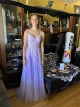 Purple Lace Long Prom Dress, Purple Lace Long Graduation Dresses – dresstby