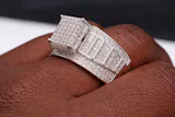 Classic Hip Hop Fire Jewelry Iced Out Zircon 925 Sterling Silver Rings For Men