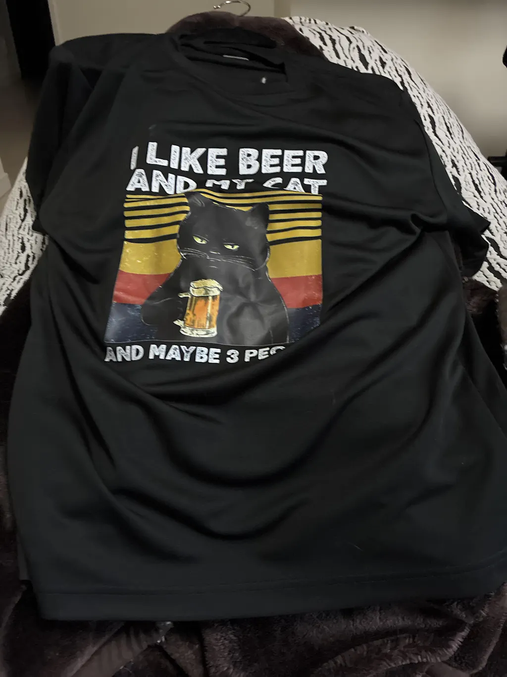猫とビールが好き Tシャツ｜I LIKE BEER AND MY CAT｜飲み会・居酒屋で話題