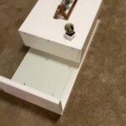 Modern Minimalist Coffee Table with Tempered Glass Top and High-Gloss Wooden Base - DSARD