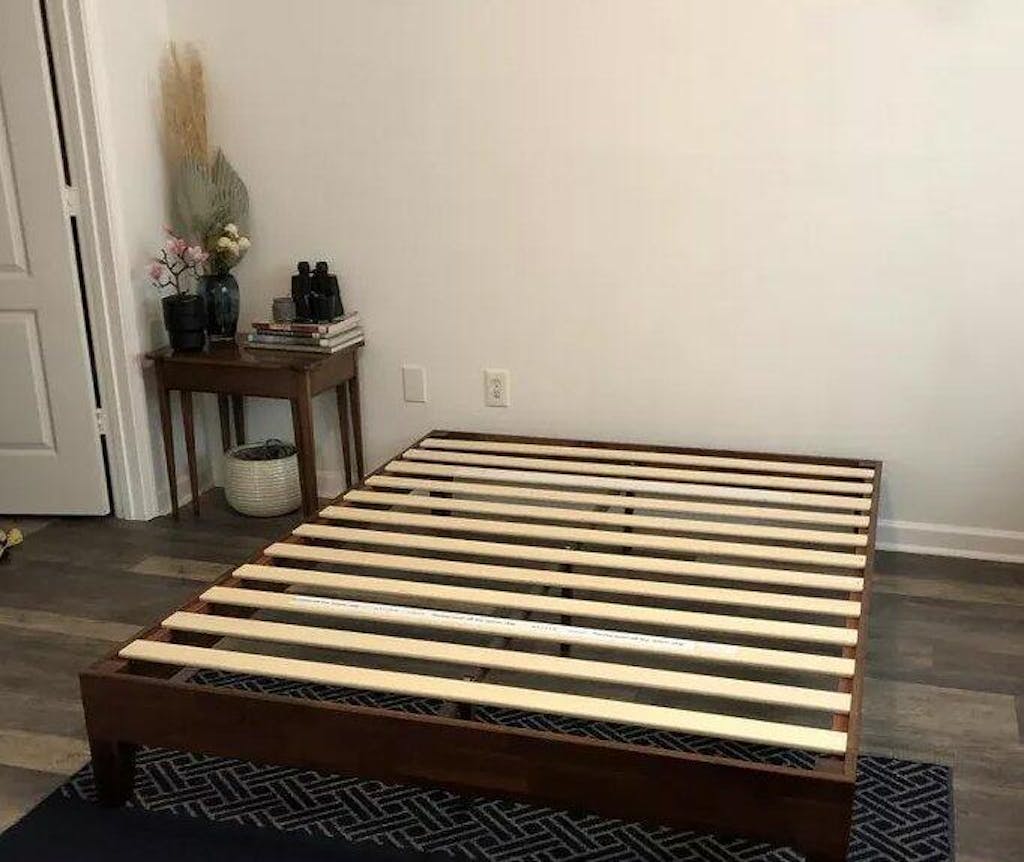 Queen Size Wooden Bed Frame with 10″ Multi-Layer Memory Foam Mattress – Espresso Finish - DSARD