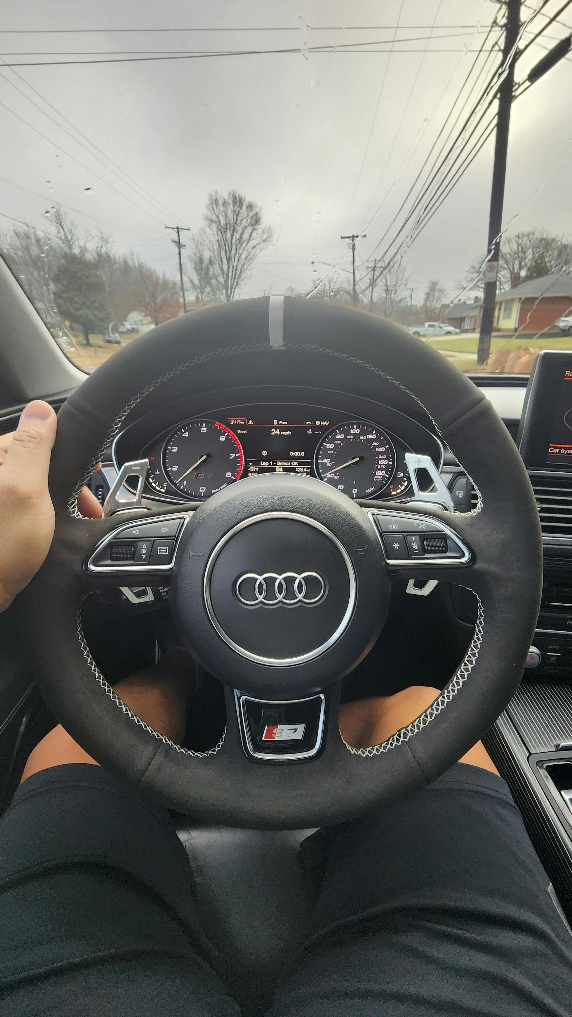 Custom Suede Steering Wheel Cover for Audi – DSG Paddles