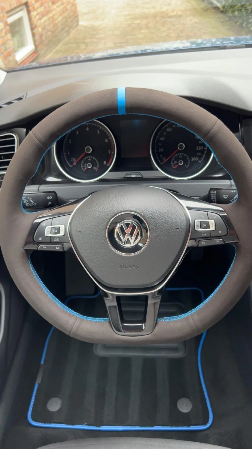 Custom Suede Steering Wheel Cover for VW