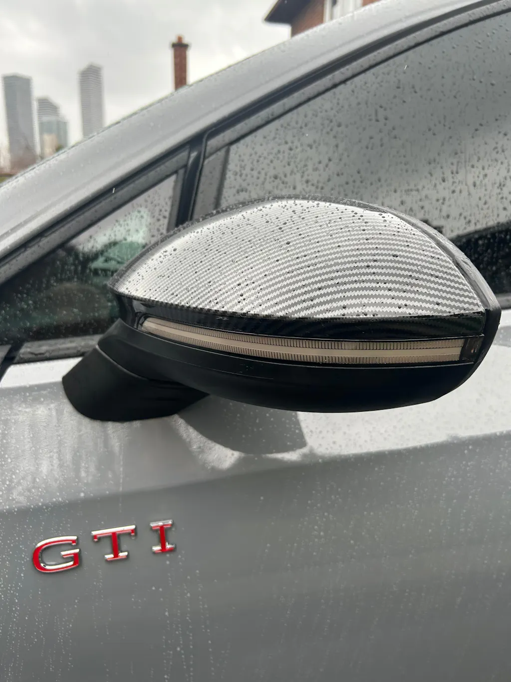 Carbon Fiber Style Mirror Covers for VW MK8 Golf