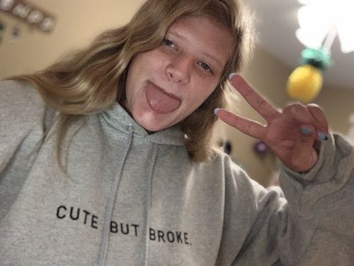 cute but broke hoodie