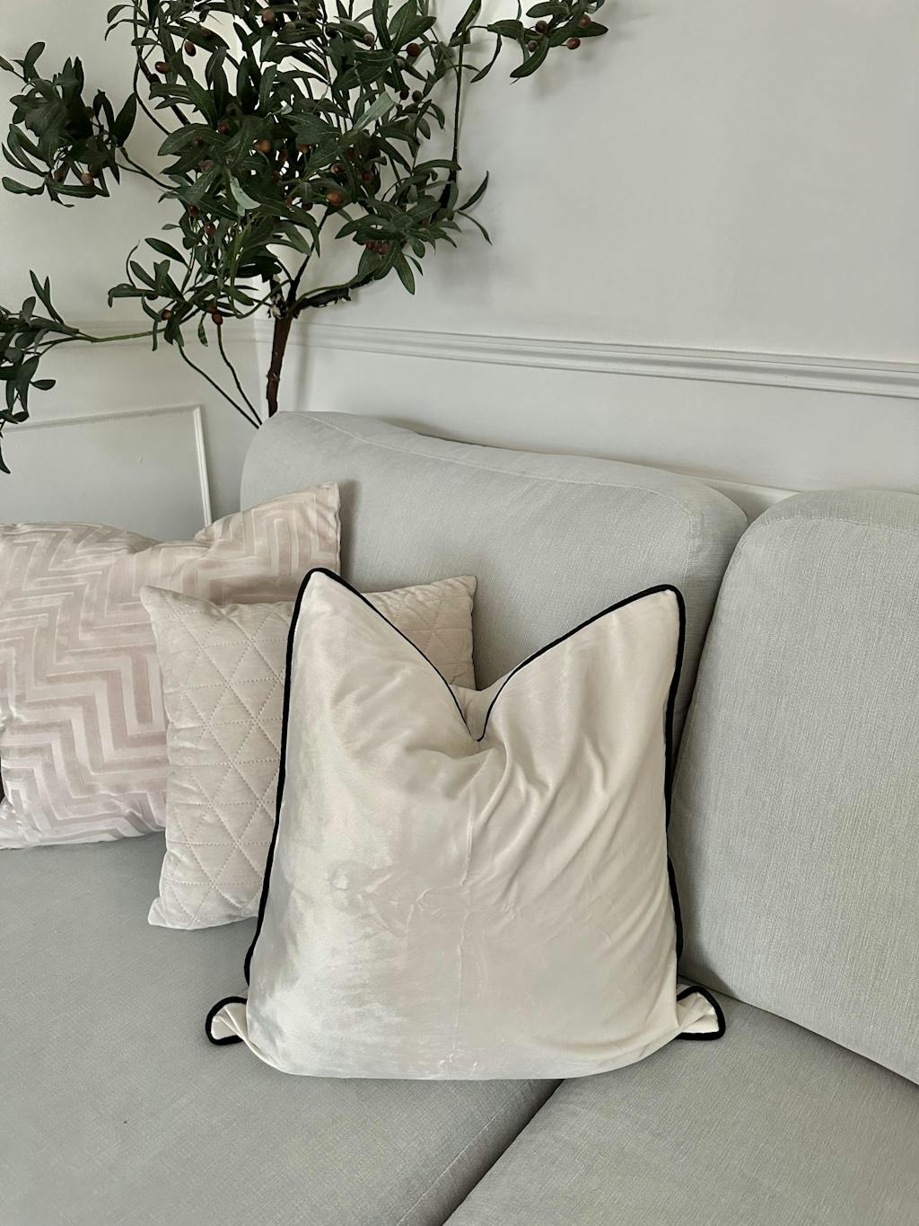 Geo Velvet Cushion Cover Black DUSK