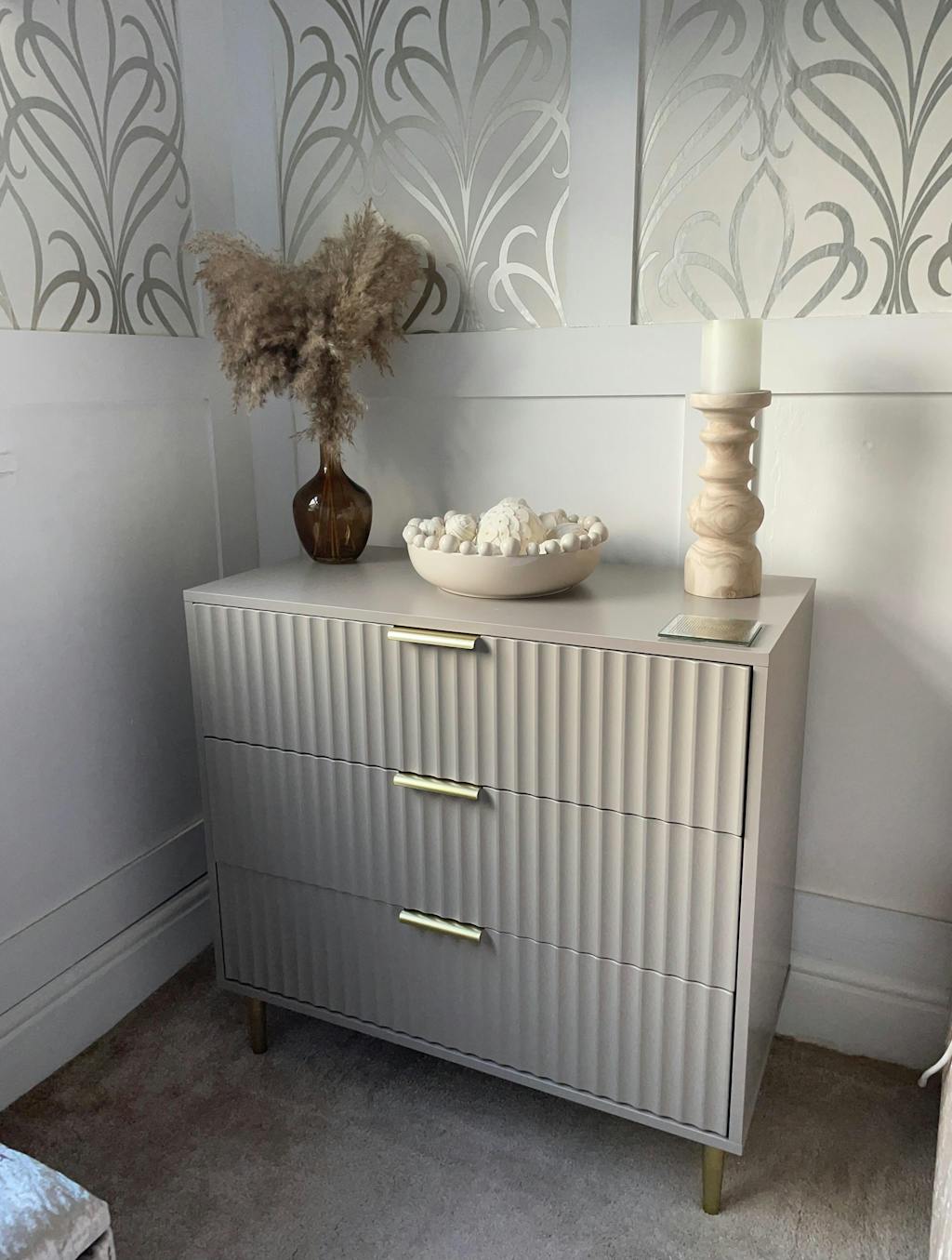 Evie 2 Drawer Bedside Table Warm White DUSK