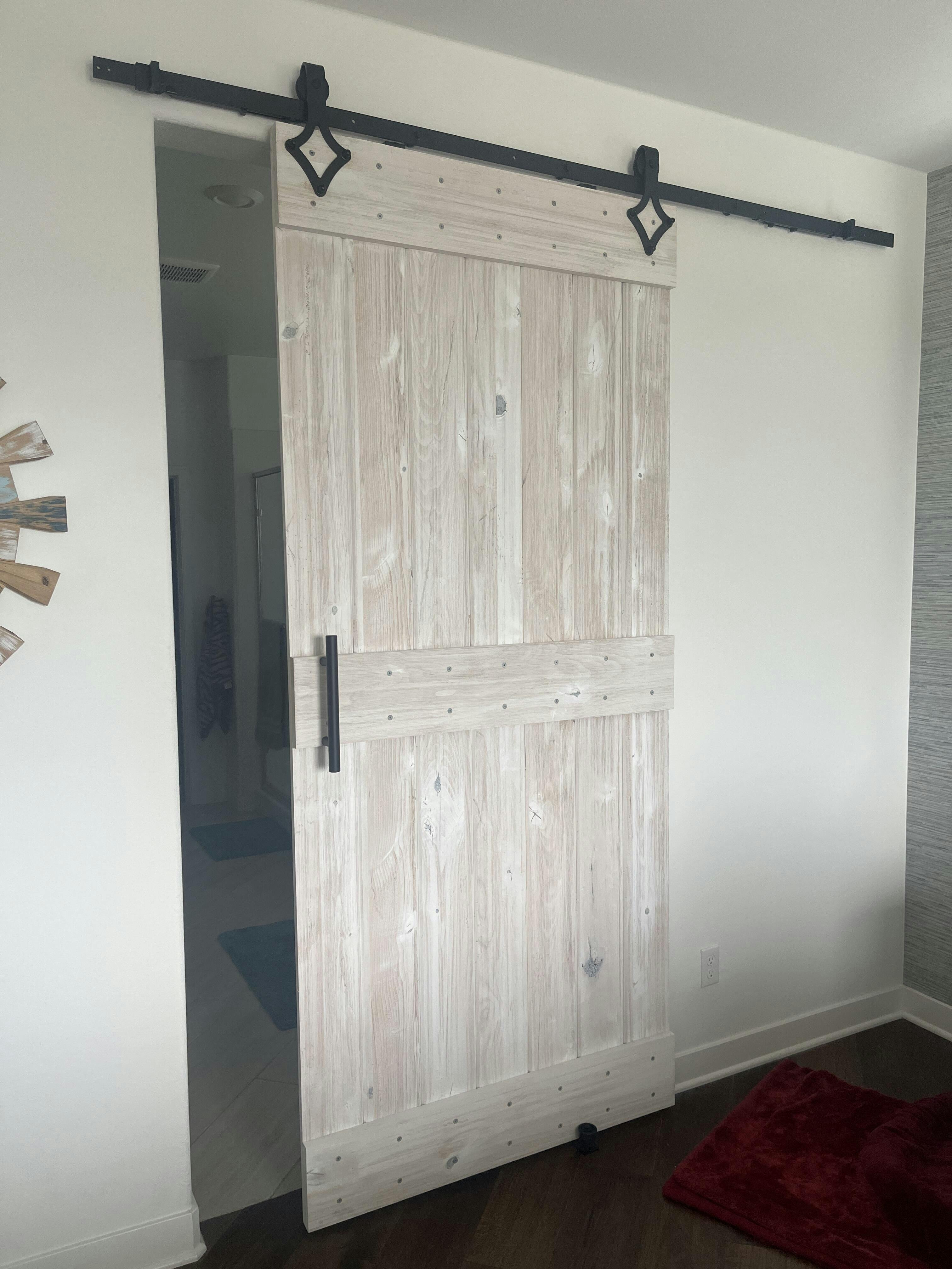 Barn Craft Midrail Plank Barn Door - Either Rustic Or Modern Look 