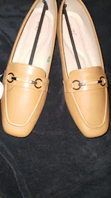 Modern Square Toe Tan Loafers - 8004412