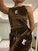 3 Piece Chocolate Brown Velvet Crop Top Hoodie and Jogger Set