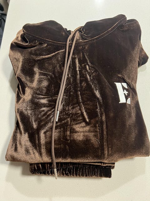 E's Element Chocolate Brown Velvet Jogger Set