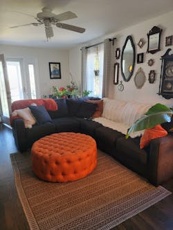 Amour Upholstered Fabric Ottoman