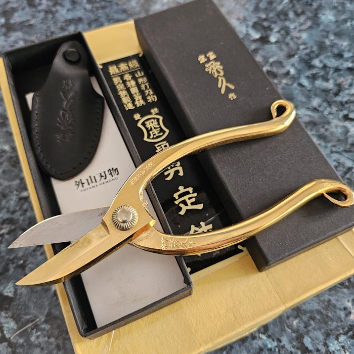 Toyama Hamono Gold Ikebana and bonsai Scissors