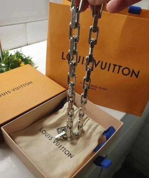 루이비통 X 버질아블로 모노그램 실버 체인 목걸이