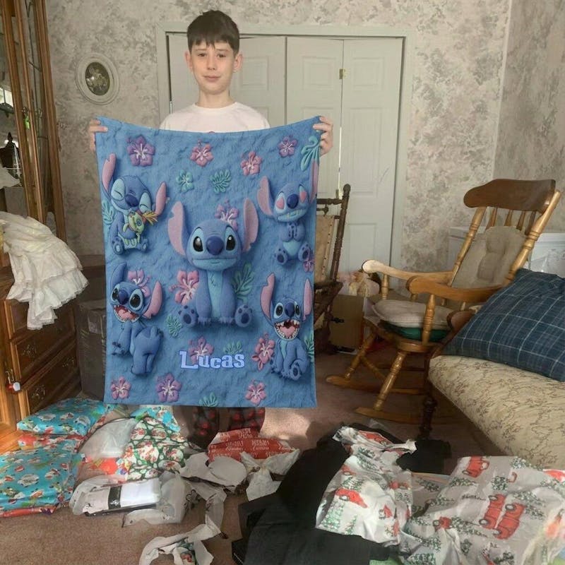 Ohana Means Family - Personalized 3D Inflated Effect Blanket