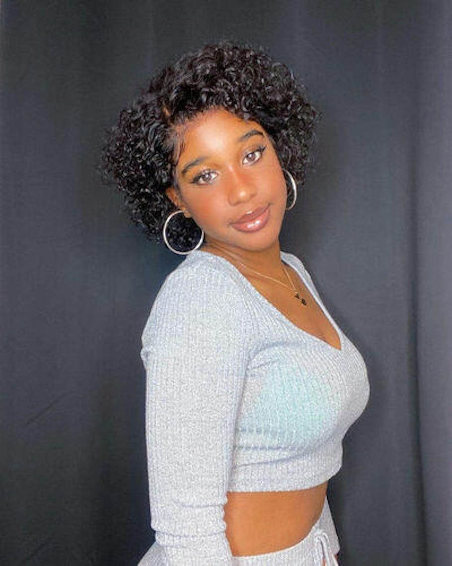 Pre-Styled Pixie Cut Curly/Wave BOB Lace Wig OBCT-C - 6 - 8 inch / T Part  13x4 Lace Front Wig / Small
