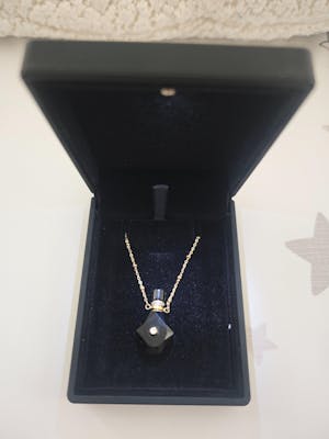 Cléa -Halskette mit Fläschchen|Naturstein|Edelstahl|