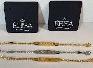 Baby/Kind Gravur Armband mit Herzausschnitt