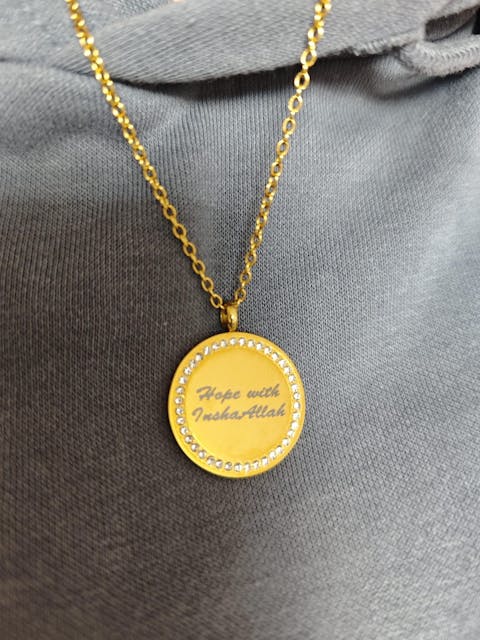 Diamonds Gravur Halskette rund