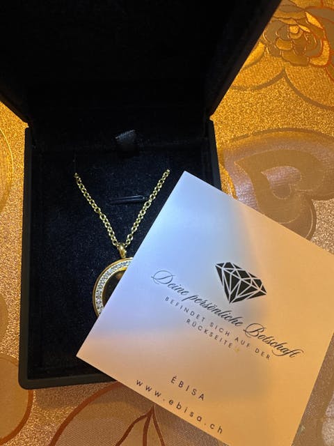 Diamonds Gravur Halskette rund