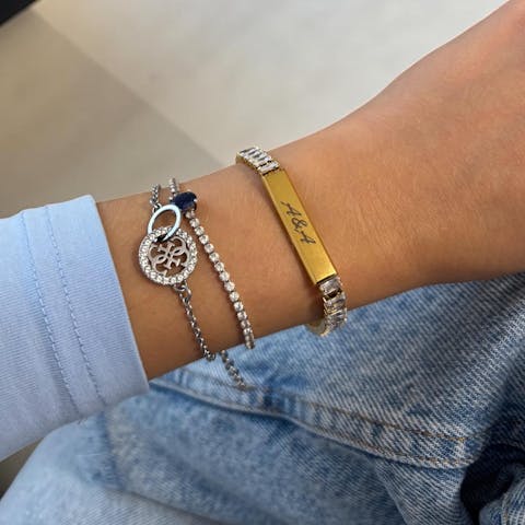 Armband Gravur mit Zirkon