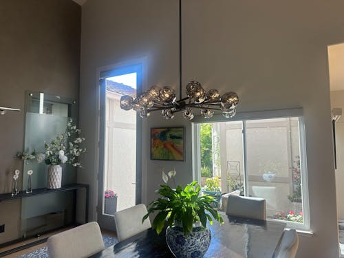 Crysball Glass Round Chandelier 36"