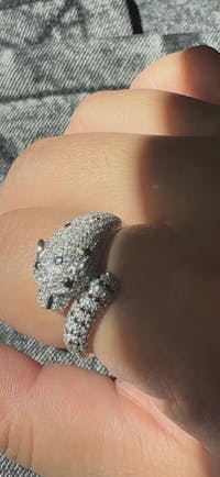 Single Leopard Pave Ring