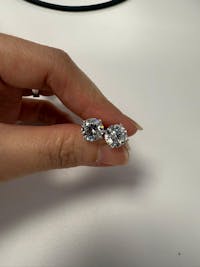 4 Prong Round Solitaire Ear Studs