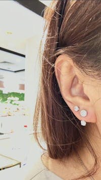 Double Round Solitaire Earrings