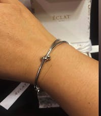 KNOT Alone® Double Bangle (White Gold)