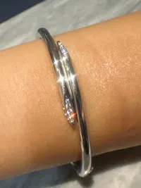 Double-Edged Bangle (White Gold)