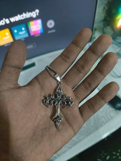 Flame cross necklace