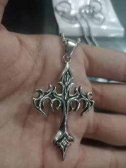 Flame cross necklace