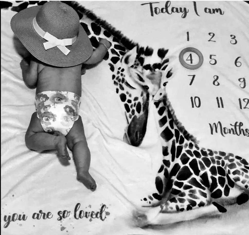 Baby Milestone Blanket and Milestone Cards Gift Set, Baby Boy or Girl