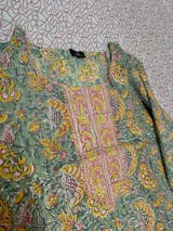 Tea Green Organic Cotton Straight Kurta