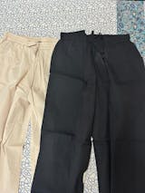 Beige Organic Cotton Narrow Pants
