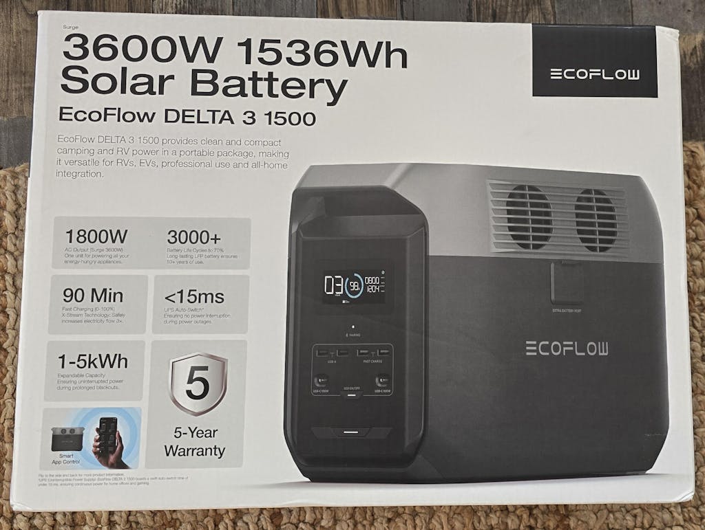 EcoFlow DELTA 3 (1500) Portable Power Station 1800W | 1536Wh