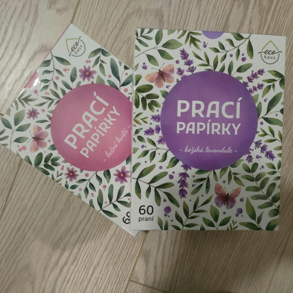 Prací papírky EcoHaus 60 praní božská levandule