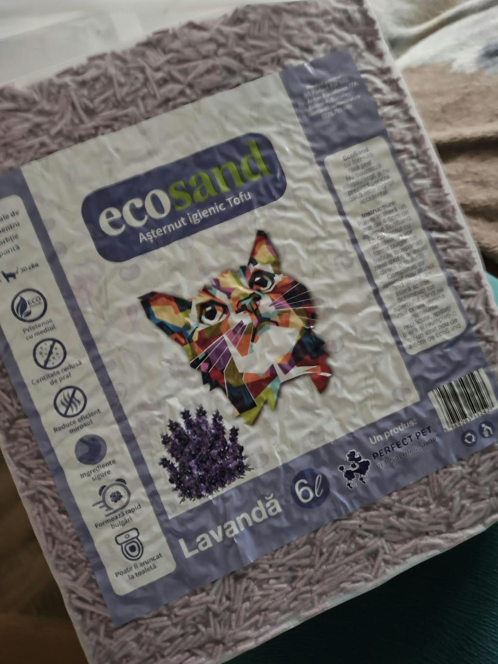 Nisip tofu pisici Ecosand lavanda 6L