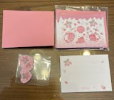 ミニカードと封筒：メッセージカード プチギフトやバレンタインに　ショコラバージョン：イチゴの季節シリーズ たち耳たれ耳うさぎ チョコレート