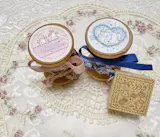 【おめかしスタンプ3点セット+シール】切手風・消印風・クッキー型：日付印との組み合わせも。手紙デコ はんこ 可愛いうさぎ