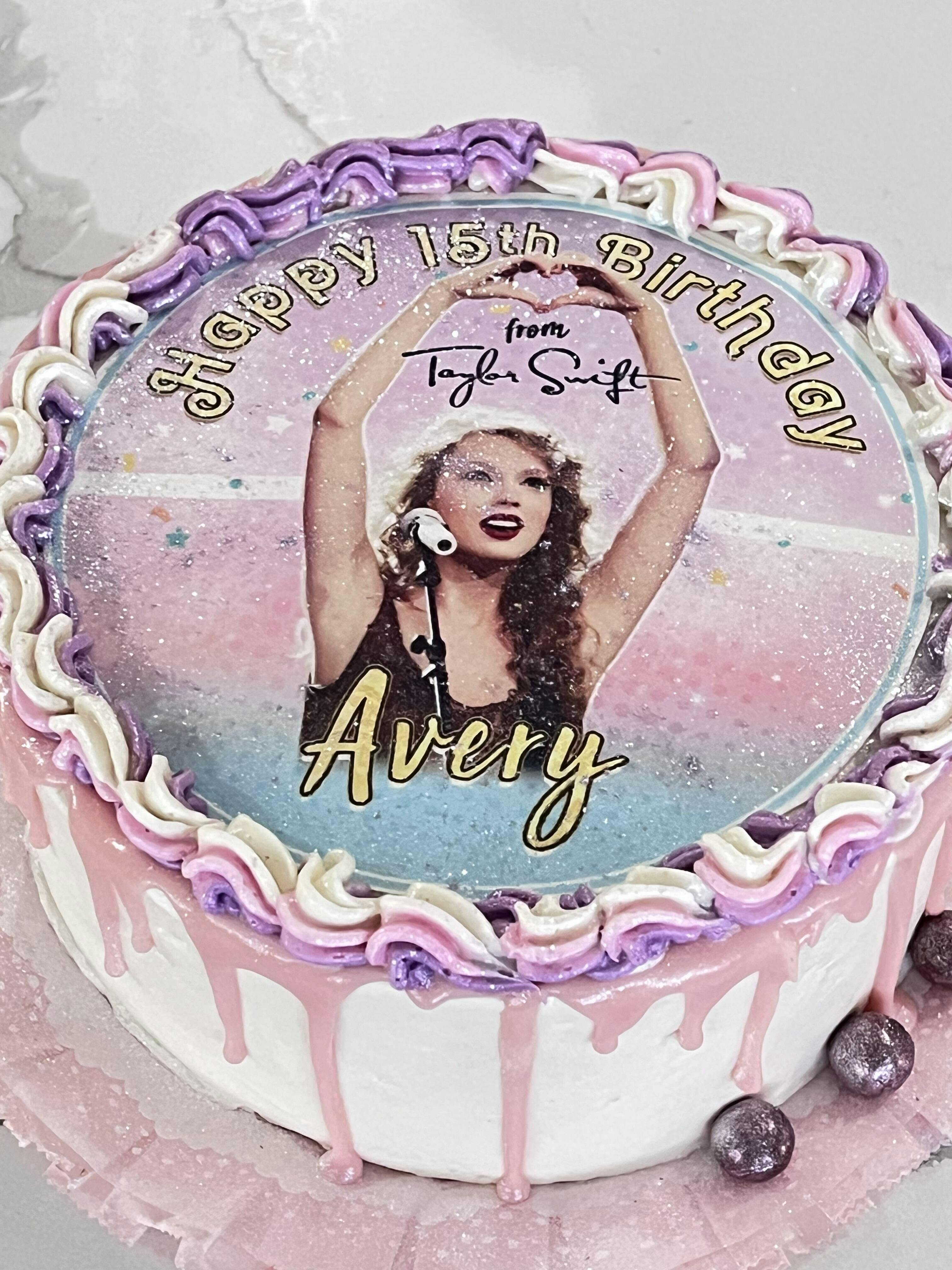 Taylor Swift Singer Edible Cake Toppers Round Ediblecakeimage