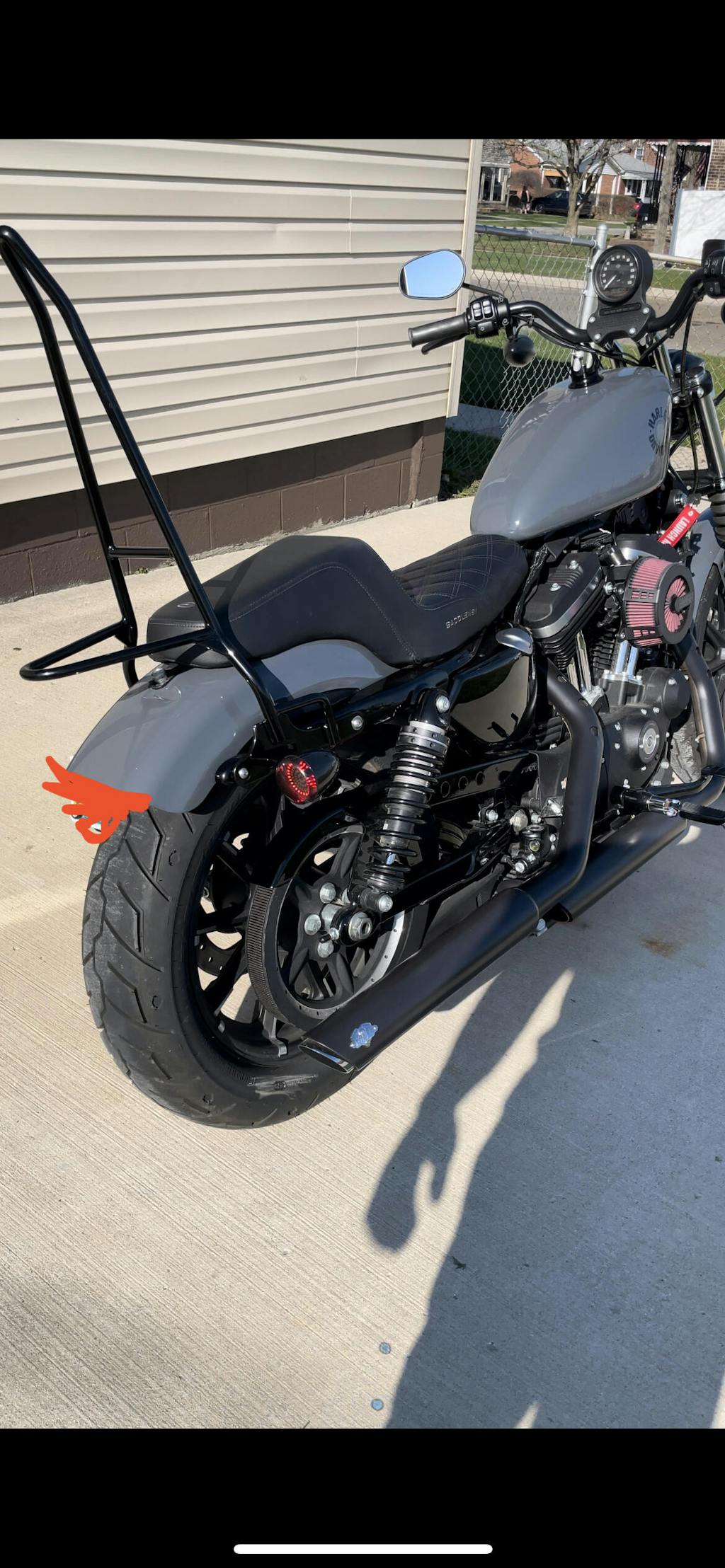 Sportster Pointed Traveler Handmade Sissy Bar Sportsters 1985 to 2022